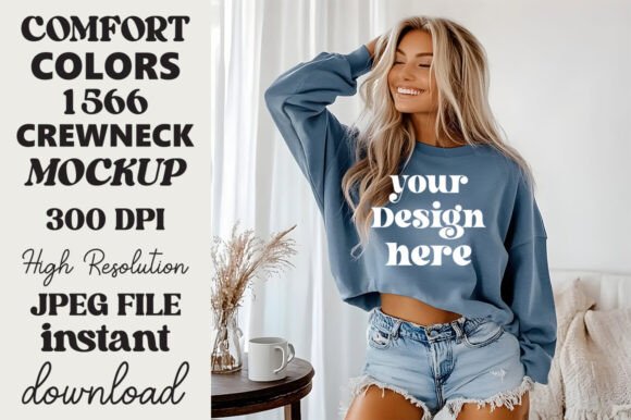 Comfort Colors 1566 Mockup Blue Jean 3 Review for Real Projects