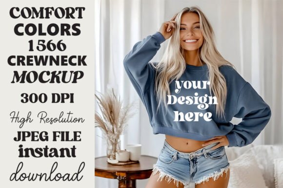 Comfort Colors 1566 Mockup Blue Jean 5 Review for Embroidery Projects