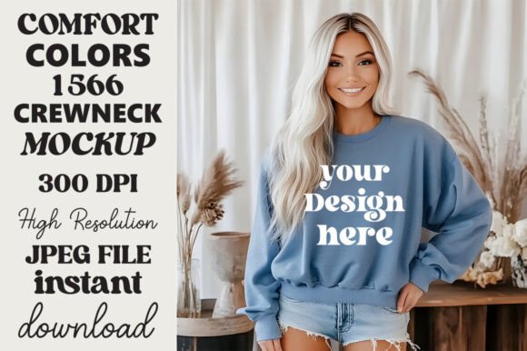 Comfort Colors 1566 Mockup Blue Jean 9 Review for Real Projects