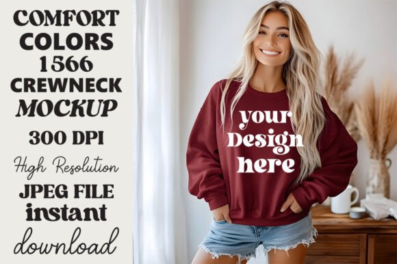 Comfort Colors 1566 Mockup Crimson 9 Review for Embroidery Projects