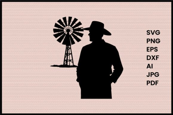 Farmer with Windmill Illustration Review for Embroidery Projects