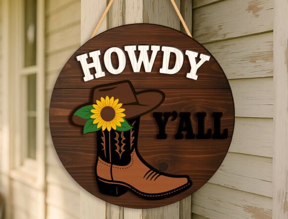Howdy Y’all Cowboy Boot Welcome Door SVG Review