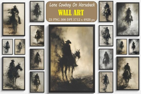 Lone Cowboy on Horseback Wall Arts Bundle Review for Embroidery Projects